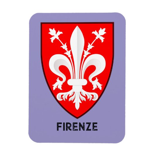Florentine Lily Coat of Arms Fine Art マグネット (縦)