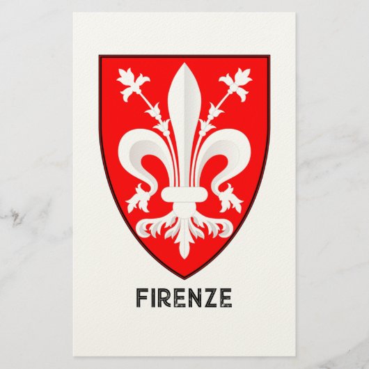 Florentine Lily Coat of Arms Fine Art 便箋 (正面)