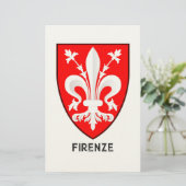 Florentine Lily Coat of Arms Fine Art 便箋 (スタンド正面)