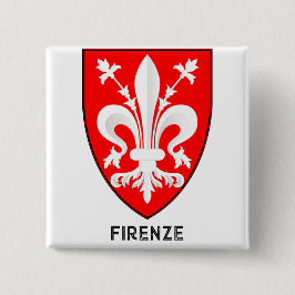 Florentine Lily Coat of Arms Fine Art 缶バッジ