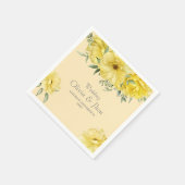Flores amarillas スタンダードカクテルナプキン (角)