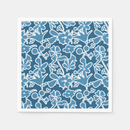 Flores azules スタンダードカクテルナプキン