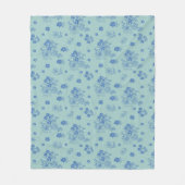 Flores azules フリースブランケット (正面)