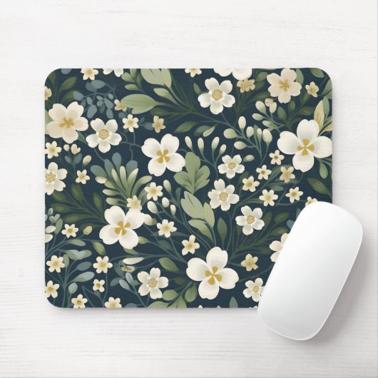 flores blancas マウスパッド (マウス)