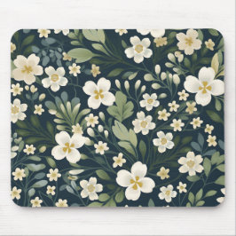 flores blancas マウスパッド