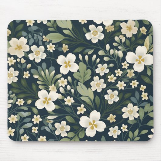 flores blancas マウスパッド (正面)
