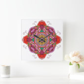 Flores como el Cosme スクエア壁時計 (ホーム)