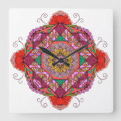 Flores como el Cosme スクエア壁時計 (正面)