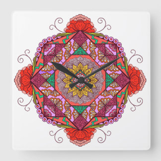 Flores como el Cosme スクエア壁時計