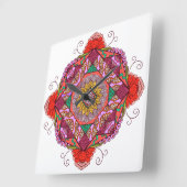 Flores como el Cosme スクエア壁時計 (傾斜)