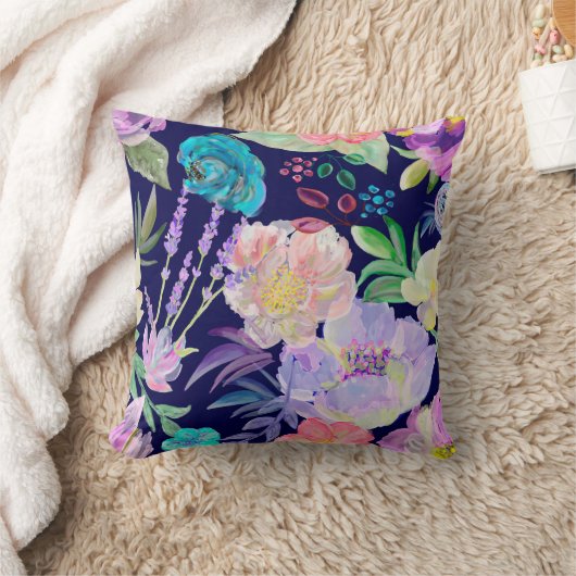 Flores de acuarela クッション (ブランケット)