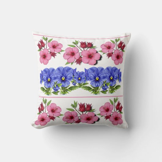 Flores de vinagreira hibisco e amar-perfeitos クッション (正面)