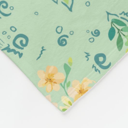 "Flores del campo" フリースブランケット (角)