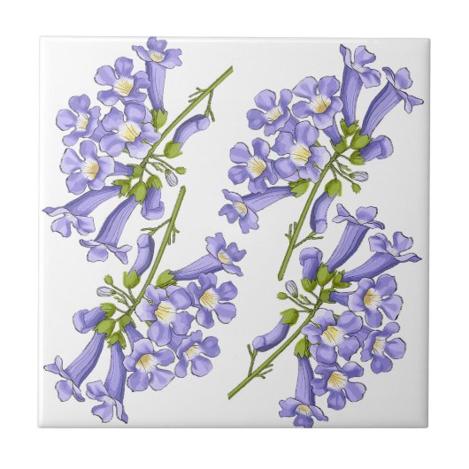 Flores do Brasil jacaranda タイル (正面)
