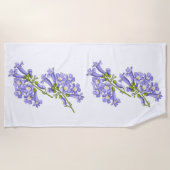 Flores do Brasil jacaranda ビーチタオル (正面)
