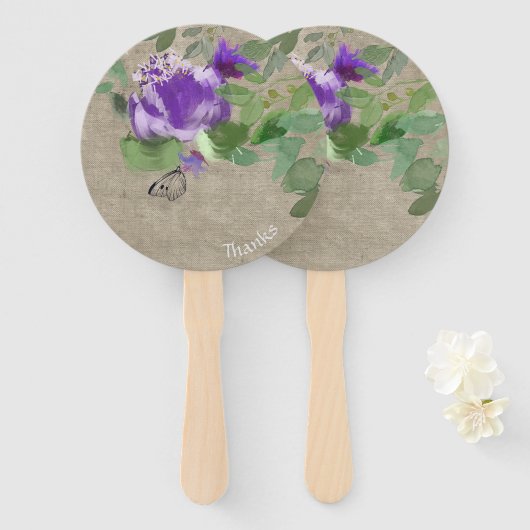 Flores elegantes  violeta ハンドファン (正面&裏面)