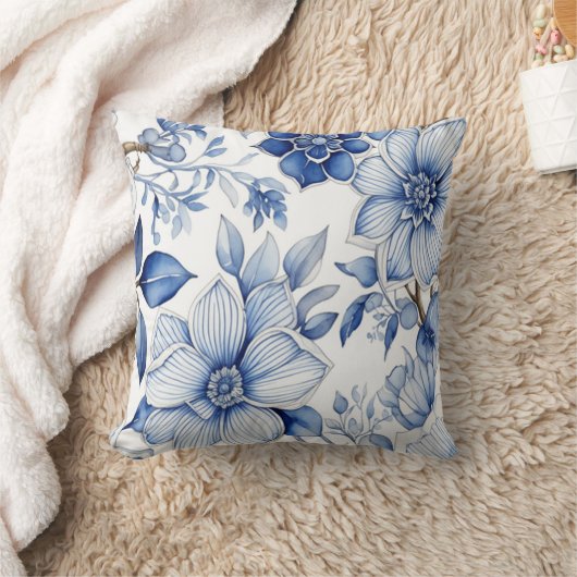 Flores paisibles : L'art floral Abstrait apaisant クッション (ブランケット)