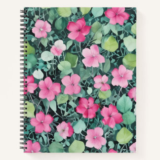 Flores Rosas entre Hojas ノートブック