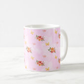 Flores Silvestres Fondo Rosa Elegante Personalizar コーヒーマグカップ (正面右)