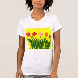flores tulipas coloridas tシャツ