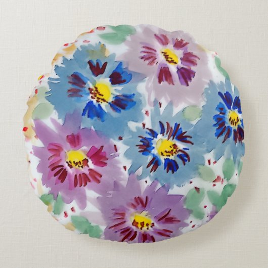 Flores violetas ラウンドクッション (正面)