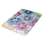 Flores violetas y azules バスマット (アングル)