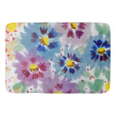 Flores violetas y azules バスマット (正面)