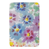 Flores violetas y azules バスマット (正面縦)