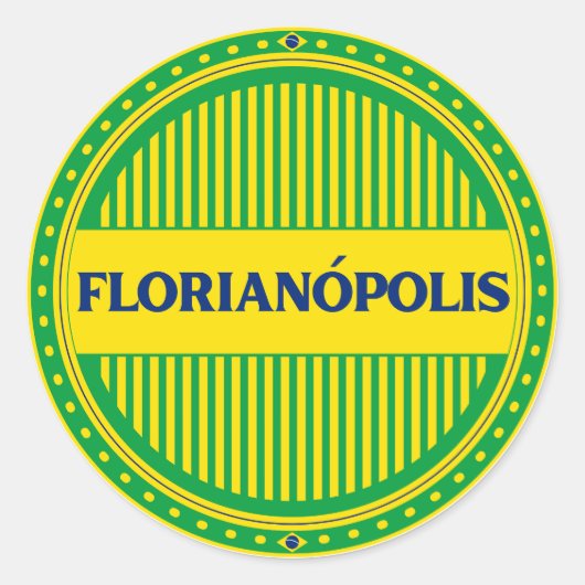 Florianópolis City Pride – Brazilian Identity ラウンドシール (正面)