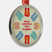 Floridaまたはあなたの州からのメリークリスマス メタルオーナメント (右)