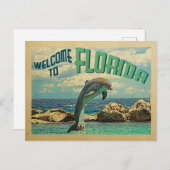 Floridaポストカードドルフィンヴィンテージ旅行へようこそ ポストカード (正面/裏面)