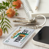 Floridaライセンスプレート(カスタマイズ可能) キーホルダー (正面右)