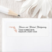 FLORIDA州マップハート- ANY COLOR! ラベル (インサイチュ)