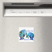 Florida救 the Manatees in Vibid Blues マグネット (インサイチュ (食洗機))