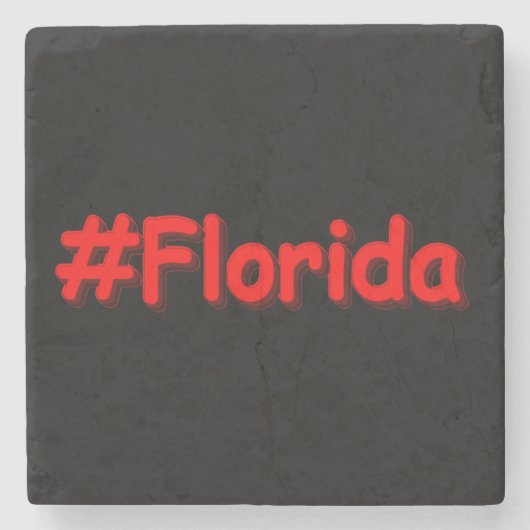 「#Florida」かわいいデザイン。買今 ストーンコースター (正面)