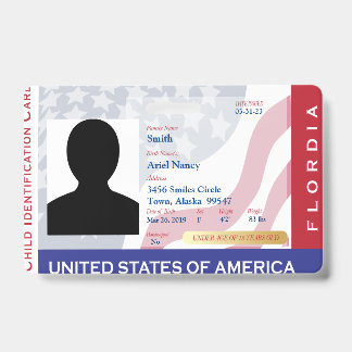 FLORIDA – 子IDカード – USAフラグの背景 バッジ