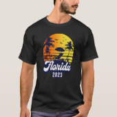 Florida 2023 Sunset Beach Retro Premium Tシャツ (正面)