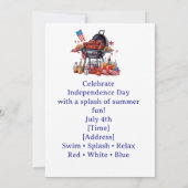 Florida 4th of July Pool Party Invitation 招待状 (裏面)