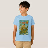 Florida Alligator Wrestling | Funny Retro Coastal Tシャツ (正面フル)