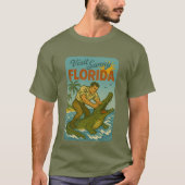 Florida Alligator Wrestling | Funny Retro Coastal Tシャツ (正面)