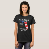 Florida America Mullet Flag 4th July Independence  Tシャツ (正面フル)