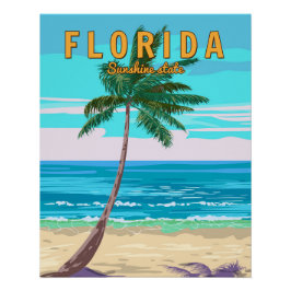 Florida Beach Retro Poster ポスター