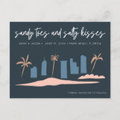 Florida Beach Wedding Save the Date 案内ポストカード (正面)