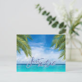 Florida Beach Wedding Save the Date  案内ポストカード (スタンド正面)