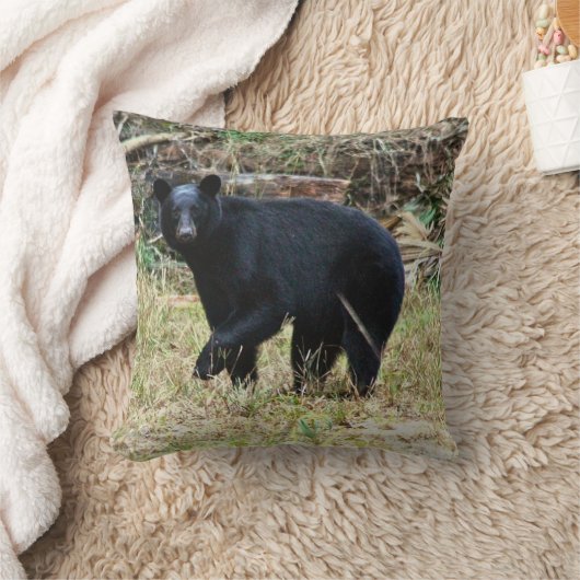 Florida Black Bear Throw Pillow クッション (ブランケット)