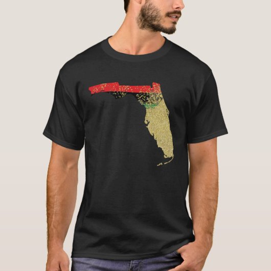 Florida  Black Pride Pan African Flag Home Hometow Tシャツ (正面)