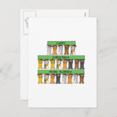 Florida Cartoon CatsのHappy Christmas シーズンポストカード (正面/裏面)