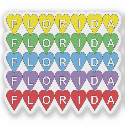 Florida Colorful Hearts シール (正面)