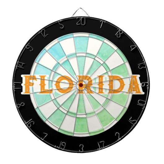 FLORIDA Elegant Ombre Dartboard with Orange text ダーツボード (正面)