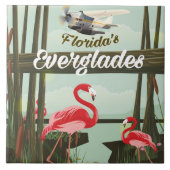 Florida Everglades漫画旅行ポスター タイル (正面)